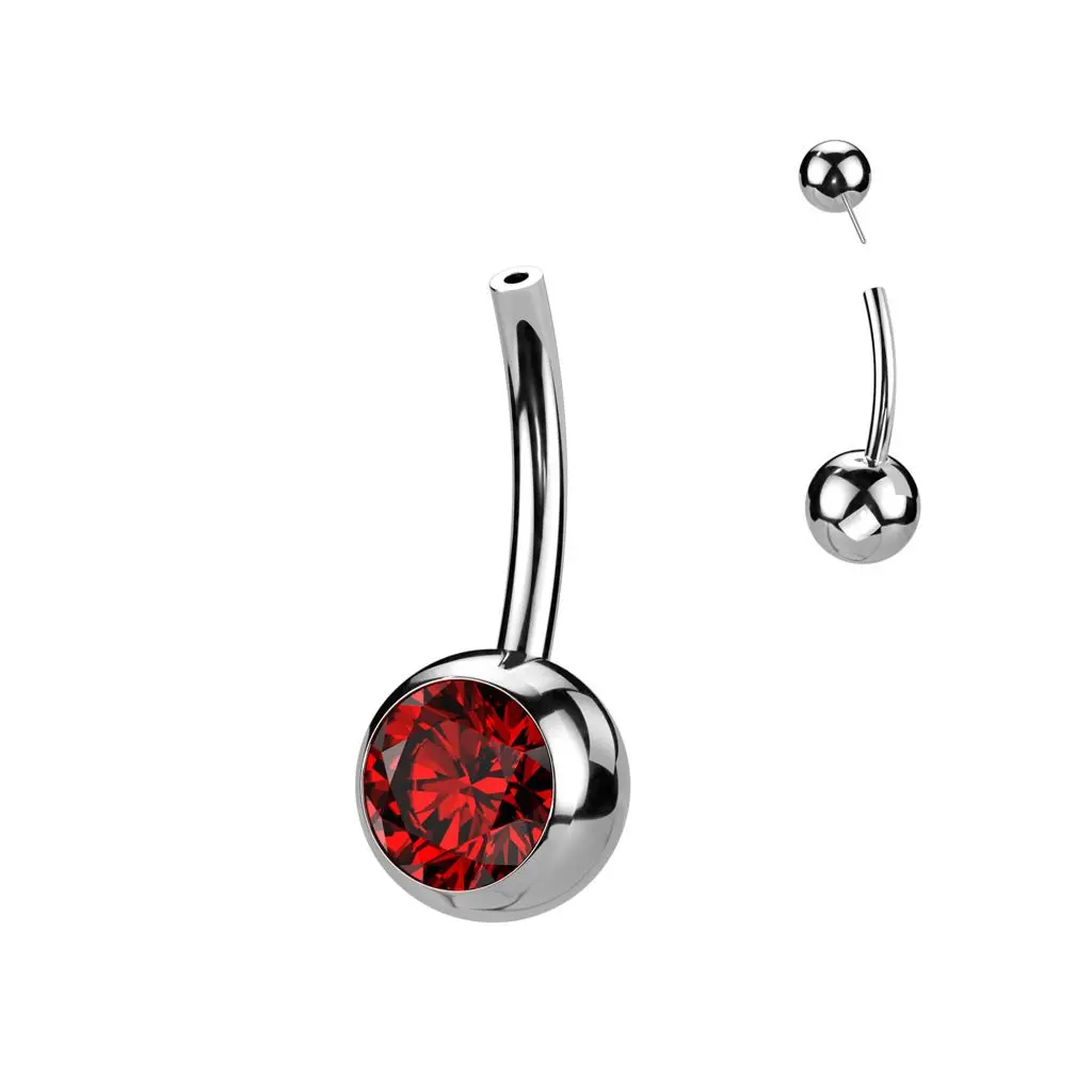 S4U PUSH IN piercingu do pupíku TITAN (červená) - TIT1272-R