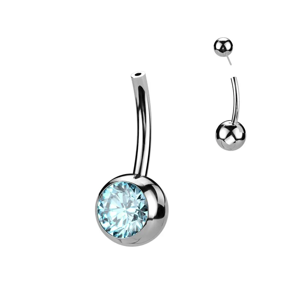 S4U PUSH IN piercingu do pupíku TITAN (tyrkysová) - TIT1272-Q