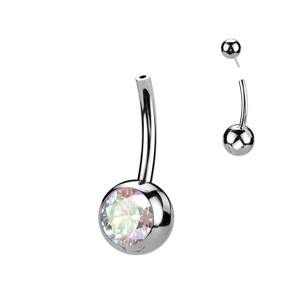 S4U PUSH IN piercingu do pupíku TITAN (duhová) - TIT1272-AB