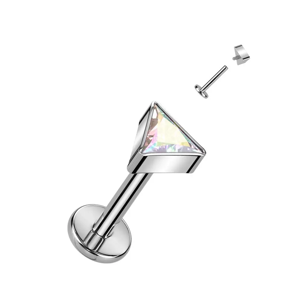 S4U Piercing do brady - labreta TITAN trojúhelník (duhová) - TIT1261AB-1208