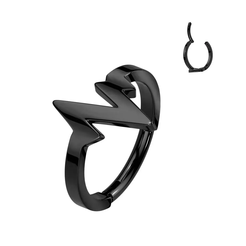 Černý ocelový kruh - helix / cartilage piercing (1,2 x 10 mm) - SG113K-1210