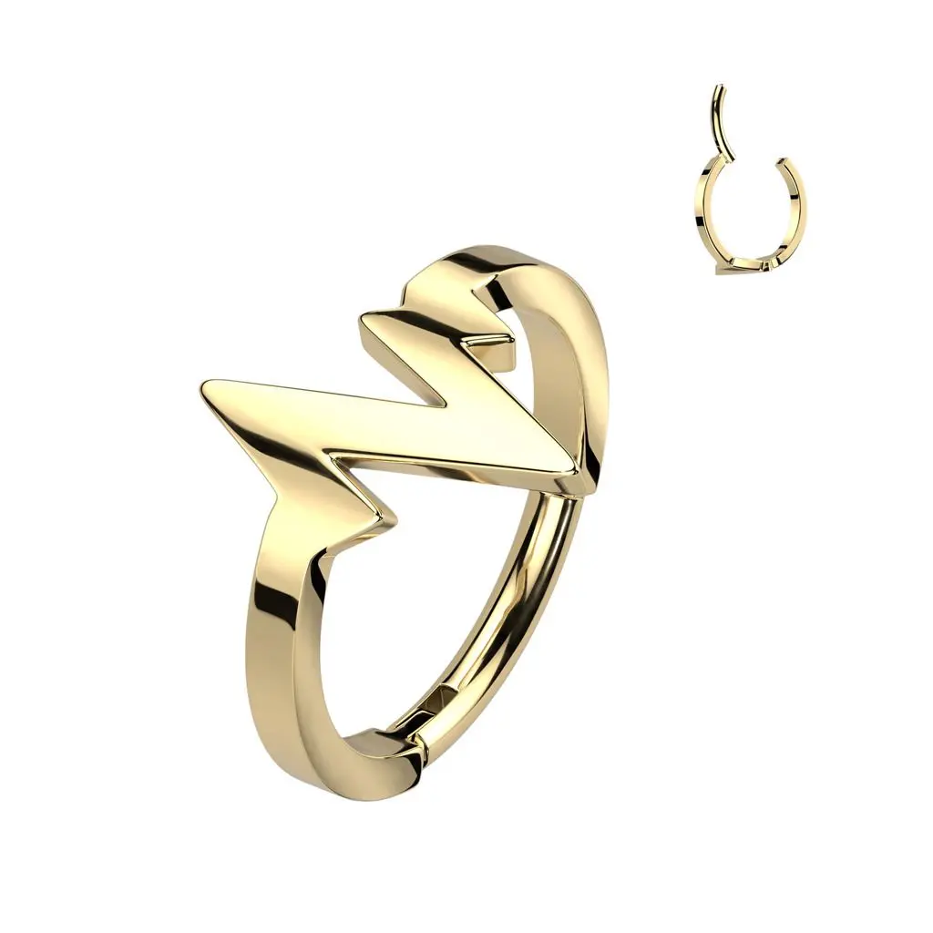 Zlacený ocelový kruh - helix / cartilage piercing (1,2 x