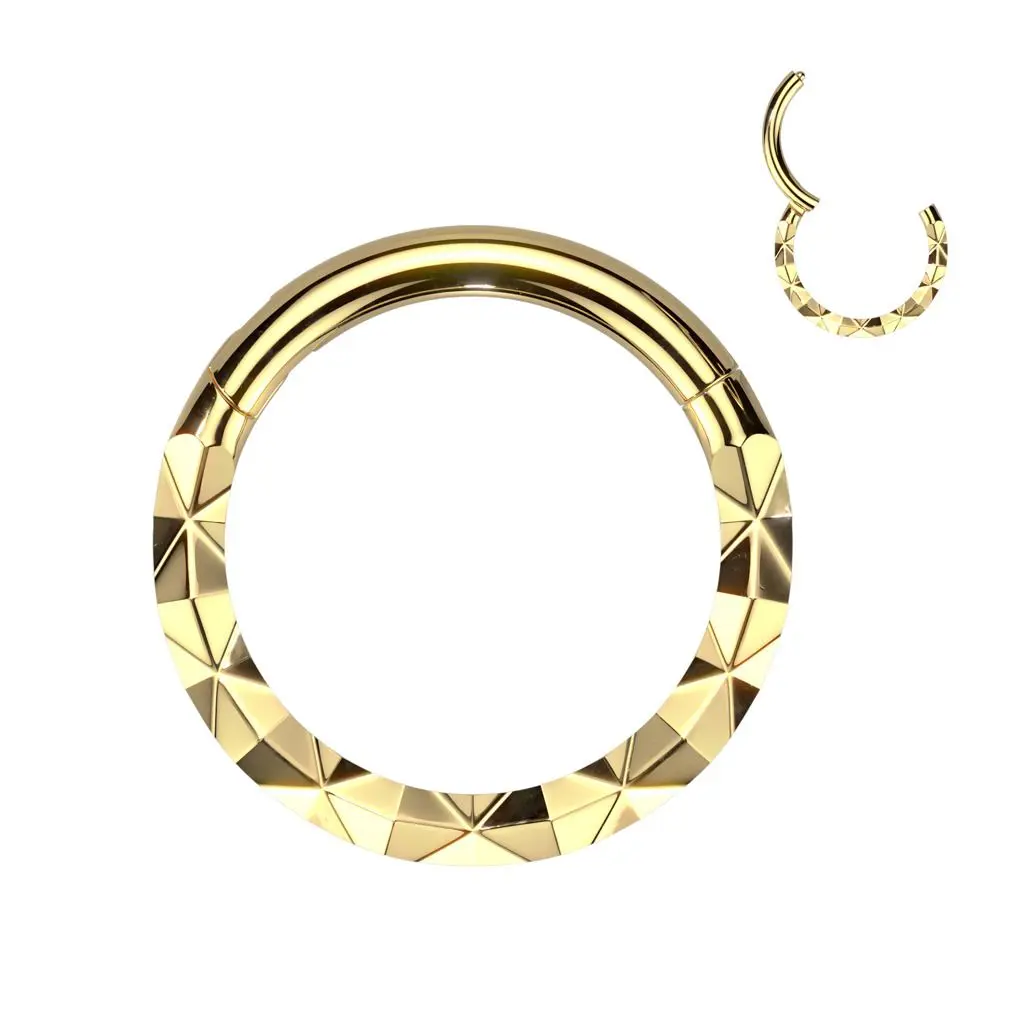 Zlacený piercing kruh segment (1,2 x