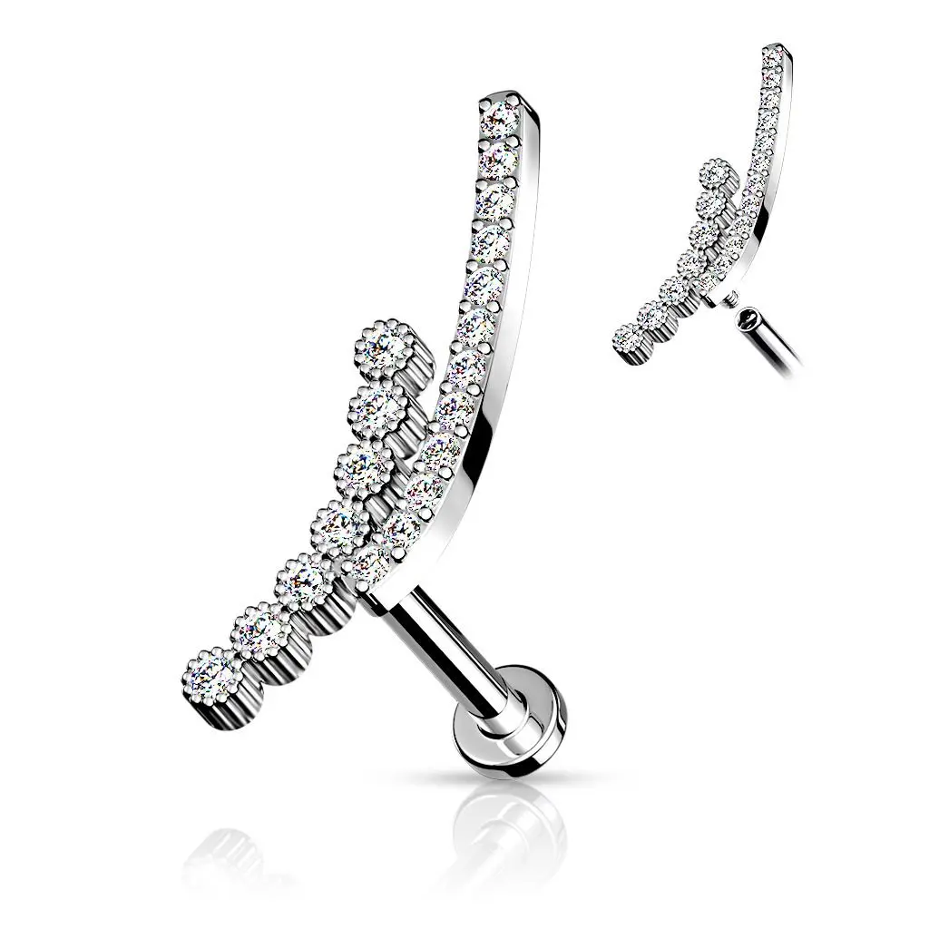 S4U Piercing do brady se zirkony (1,2 x