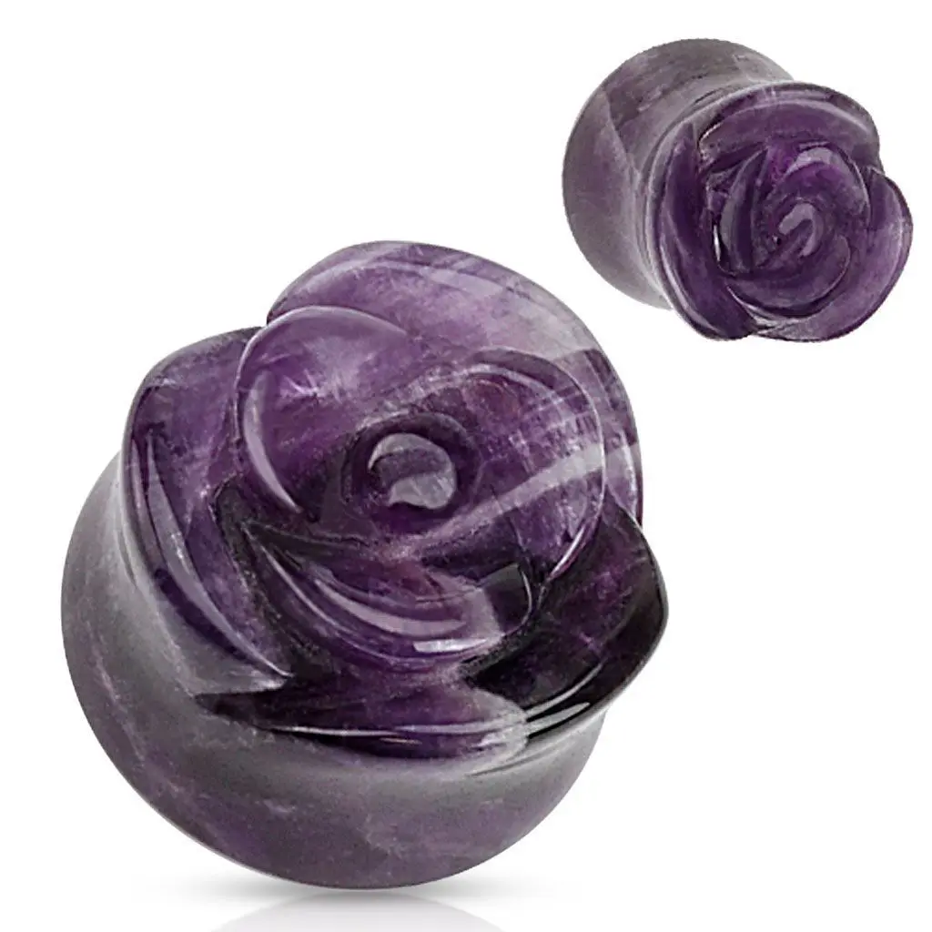 Plug do ucha - nerost ametyst (průměr