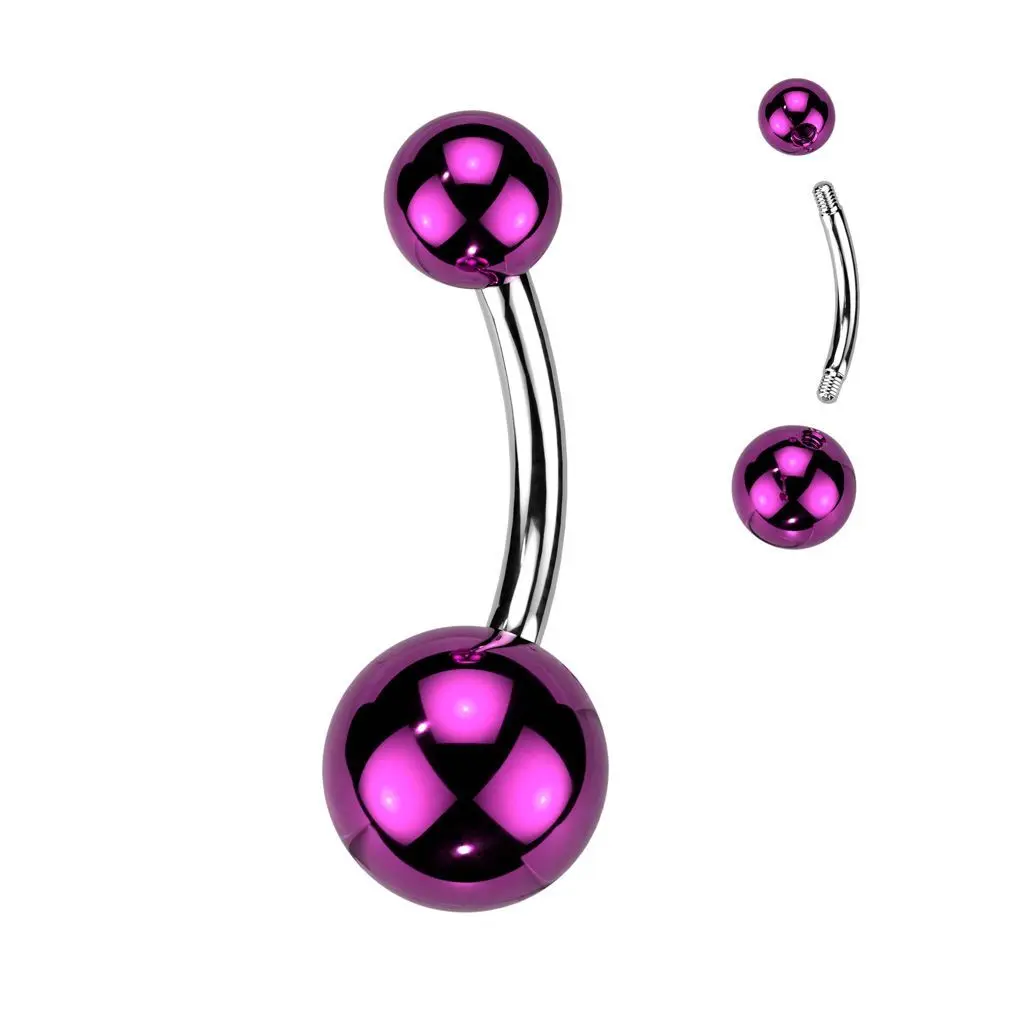 Piercing do pupíku - banánek lesklý