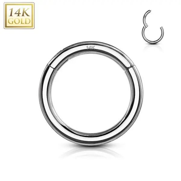 Zlatý piercing - segment kruh, Au 585/1000 (1,2 x 10 mm) - ZL01262-WG-1210