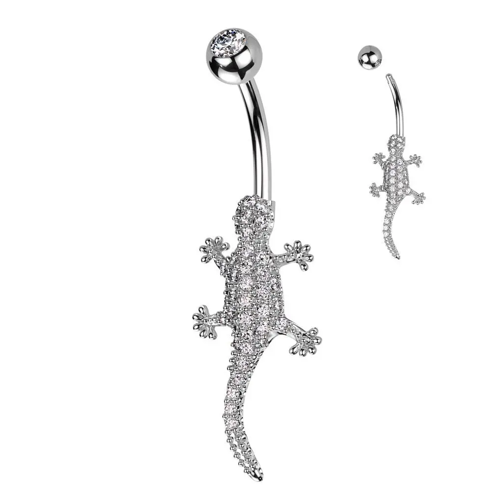 Piercing do pupíku - ještěrka