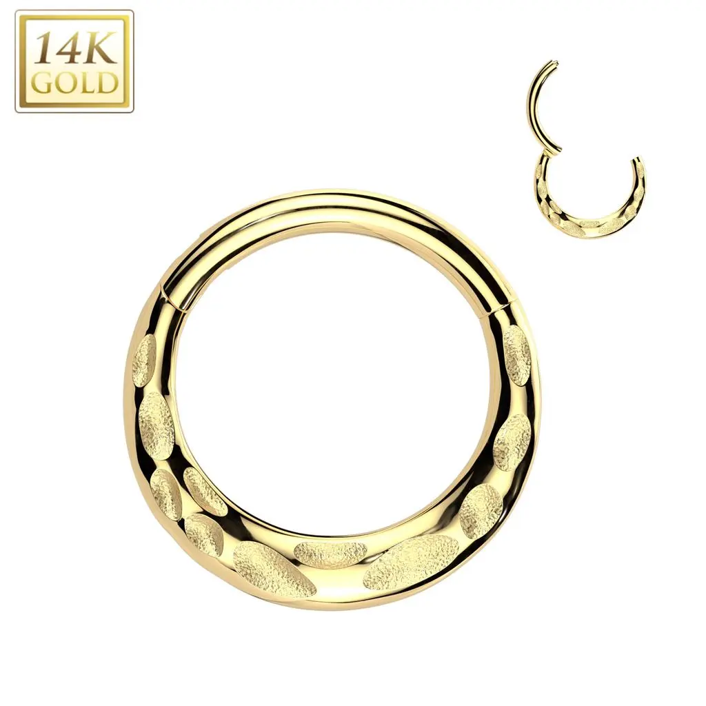 Zlatý piercing - segment kruh, Au 585/1000 (1,2 x