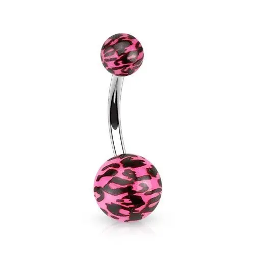 Piercing do pupíku - tygrovaný (růžová) - BA01089-P