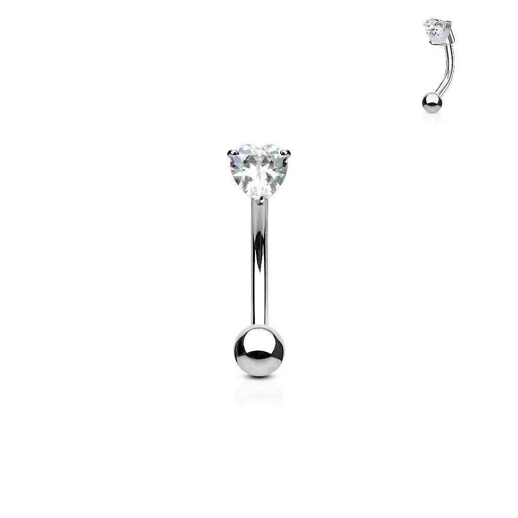 Piercing do obočí - zirkon (čirá) - OB1003-C