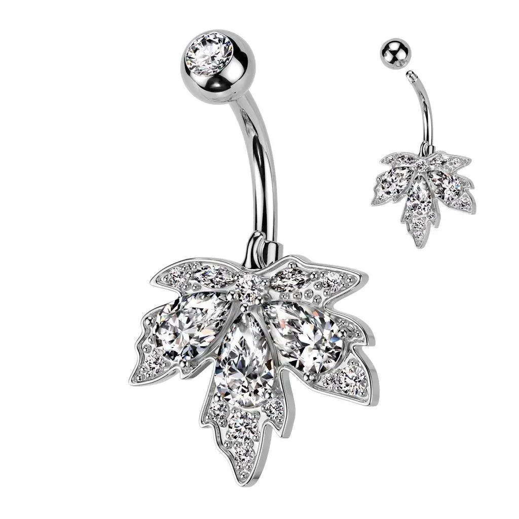 Piercing do pupíku - javorový list