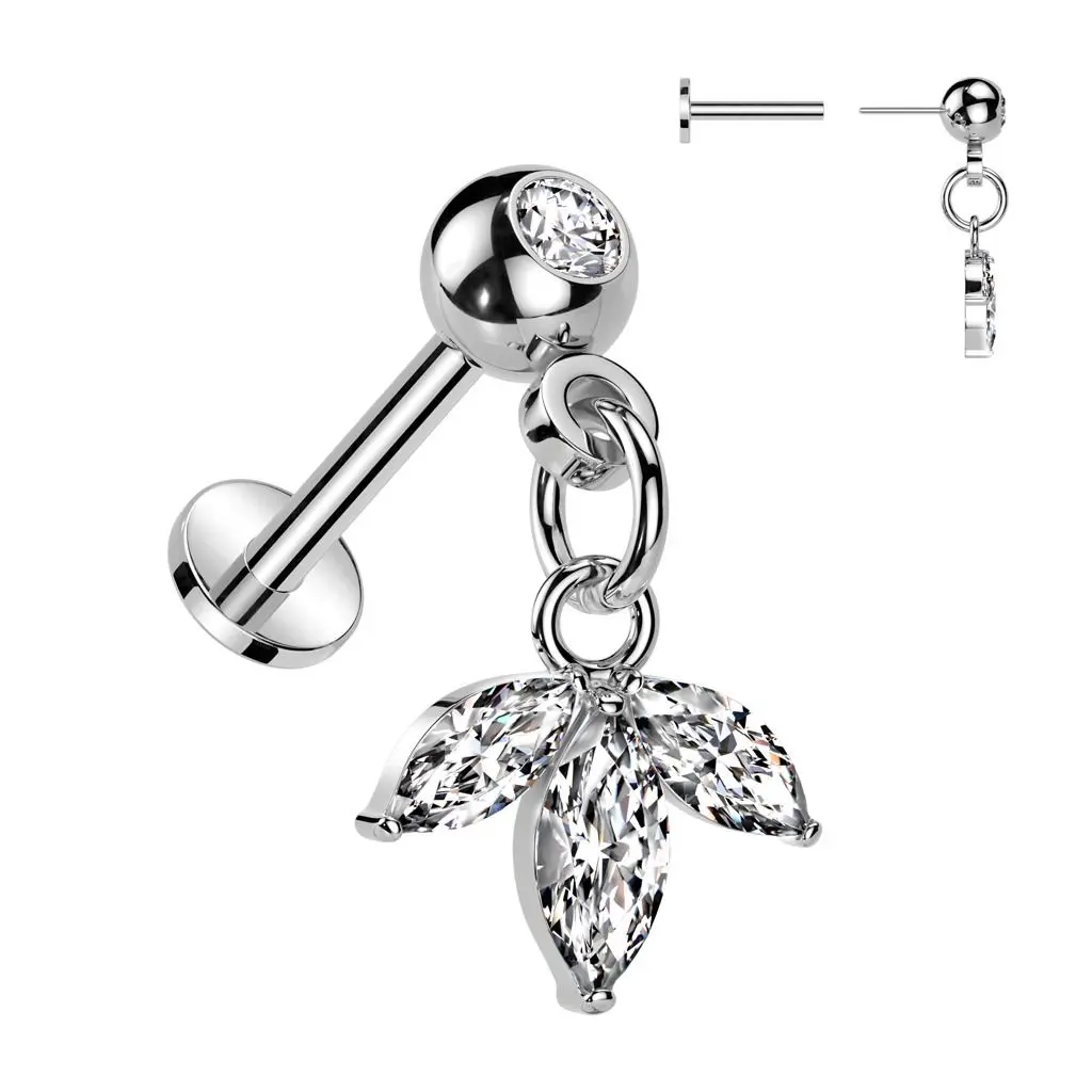 S4U Piercing do brady visací - PUSH IN labreta - LB1127