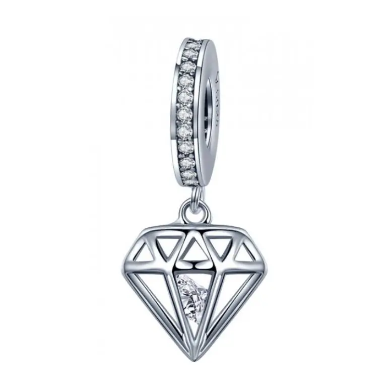 NUBIS Stříbrný přívěsek korálek diamant - NB-8182