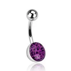 Piercing do pupíku - tygrovaný (fialová) - BS01049-A