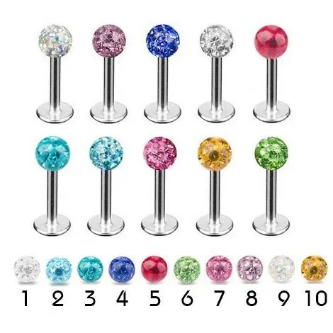 S4U Piercing do brady - labreta se krystaly Swarovski