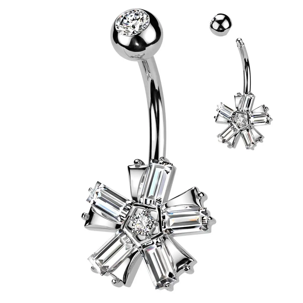 Piercing do pupíku kytička - WP0070-ST