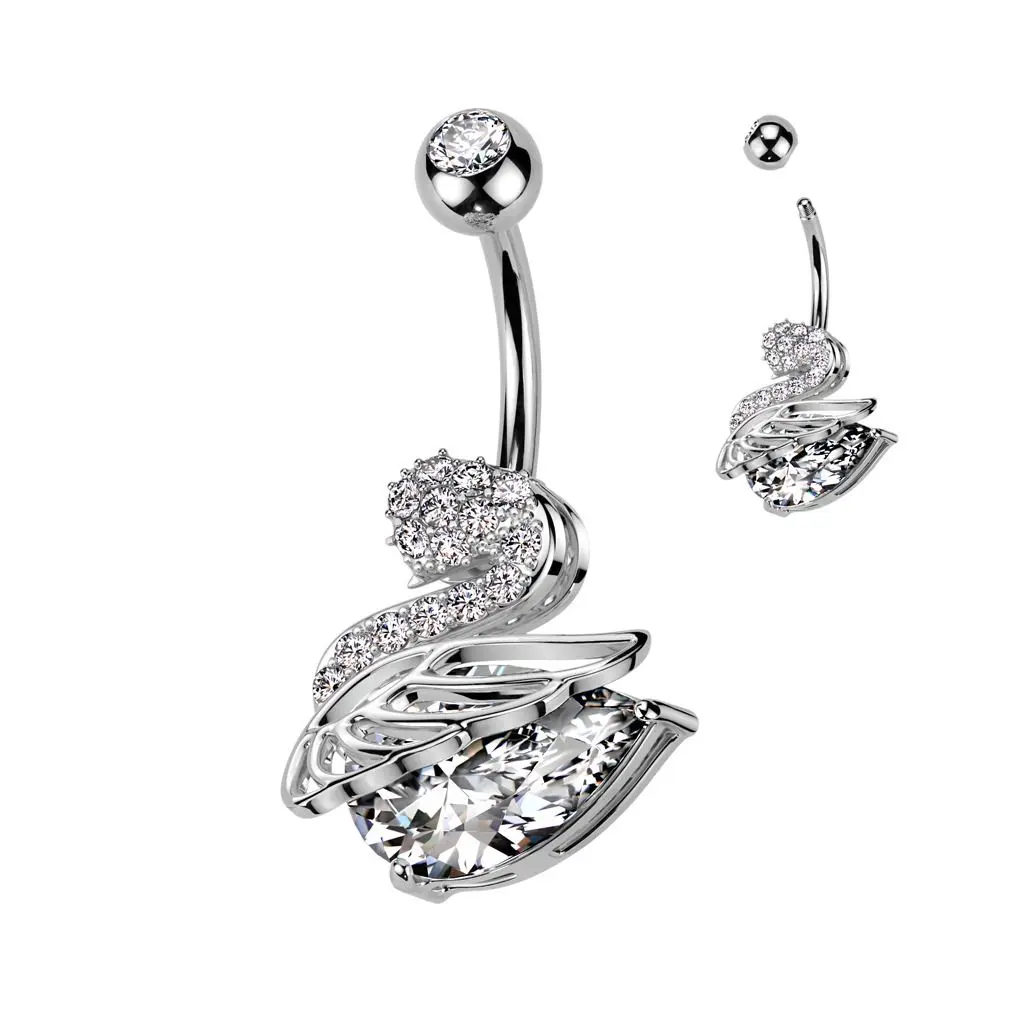 Piercing do pupíku labuť - WP0071-ST