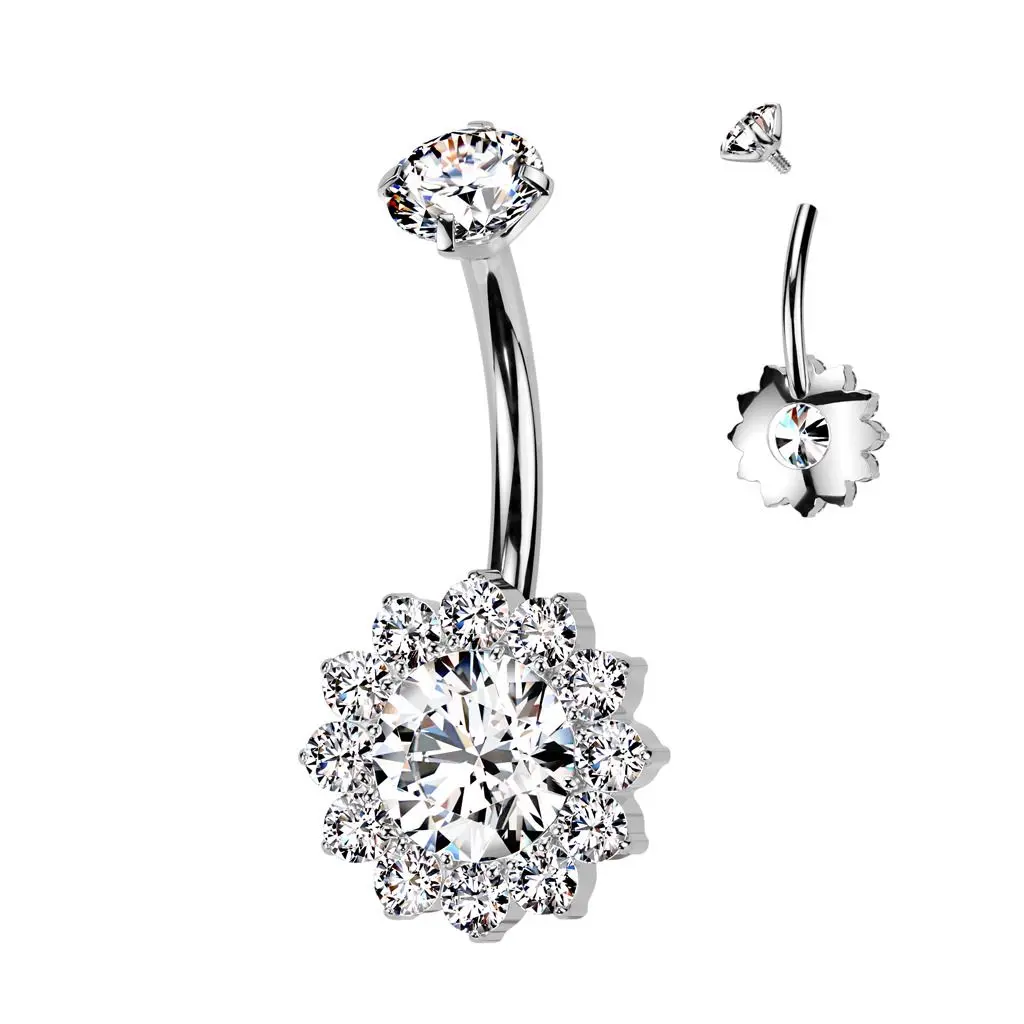 Piercing do pupíku kytička - TITAN - TIT1351-C