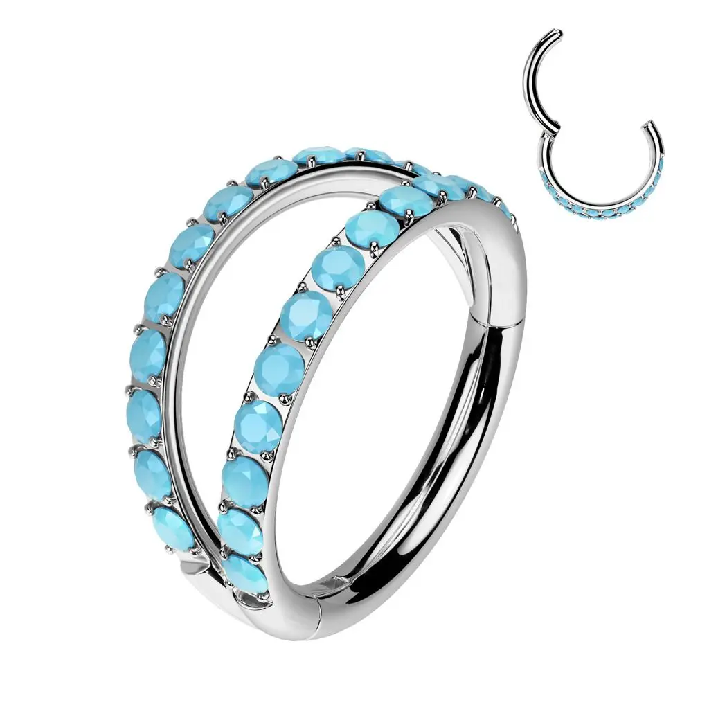 Dvojitý segment kruh - helix / cartilage / tragus piercing TITAN (1,2 x