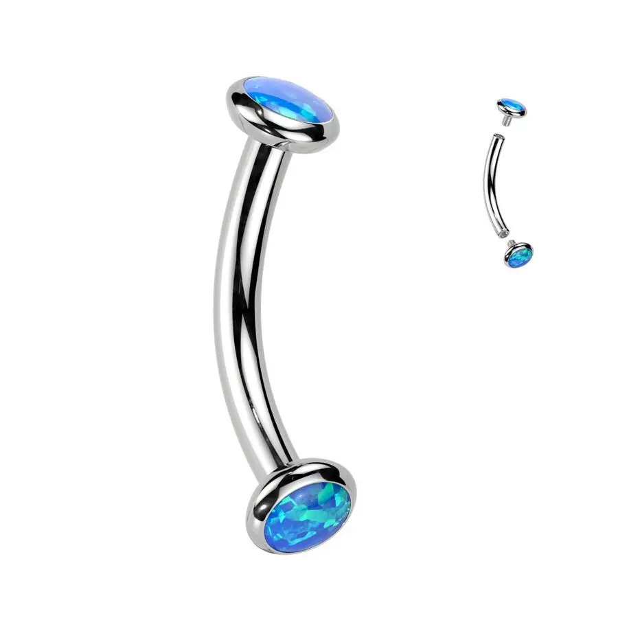 S4U Piercing do obočí TITAN, modrý opál - TIT1380-OP05