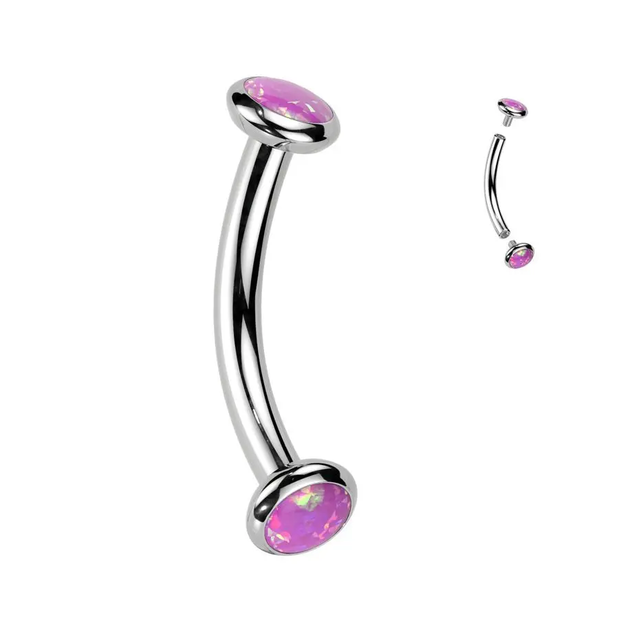 S4U Piercing do obočí TITAN, růžový opál - TIT1380-OP22