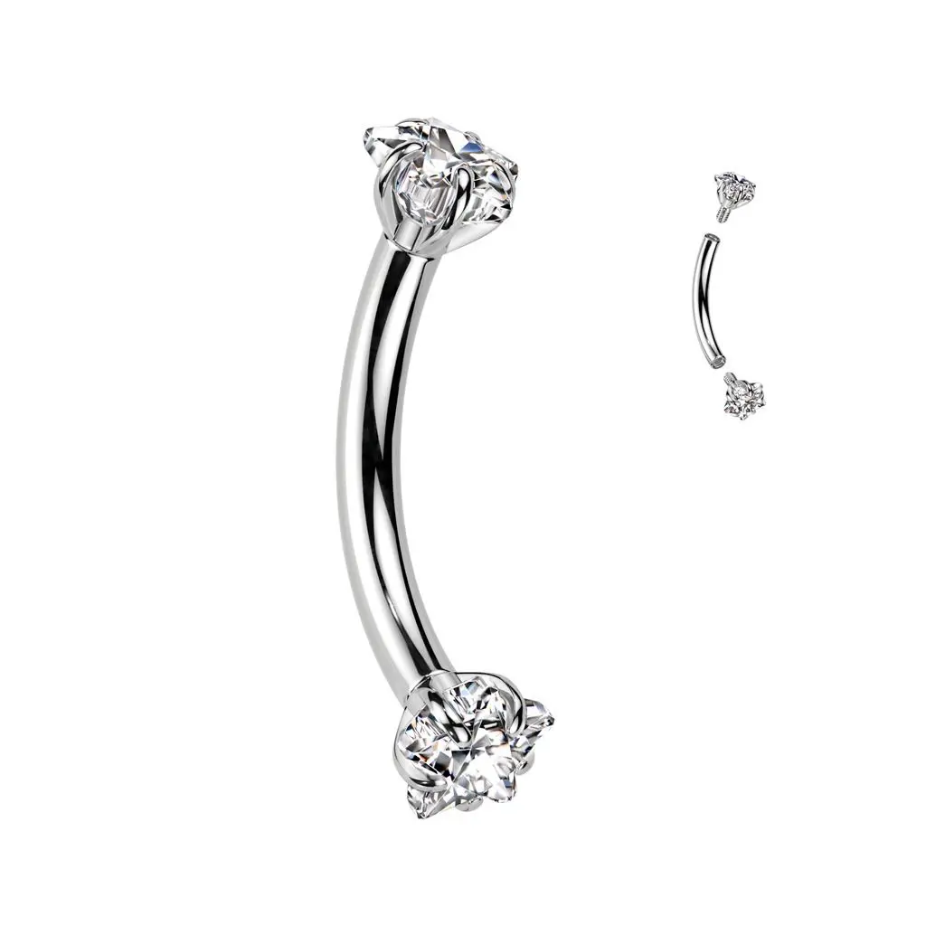 Piercing do obočí TITAN s hvězdičkami (1,2 x