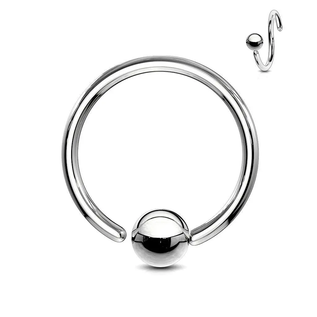 Piercing - kruh s kuličkou - rozevíratelný (1,6 x 8 mm, kulička 3 mm) - K1001-16083