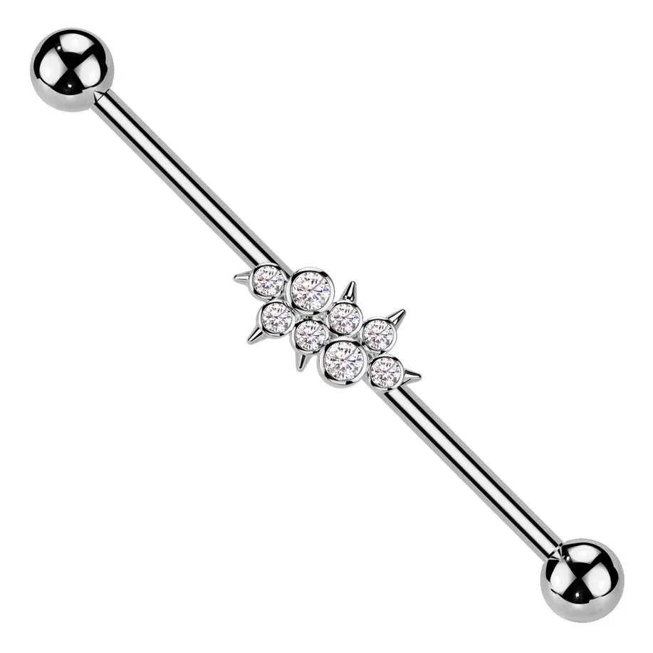 Industrial piercing se zirkony - ID01041