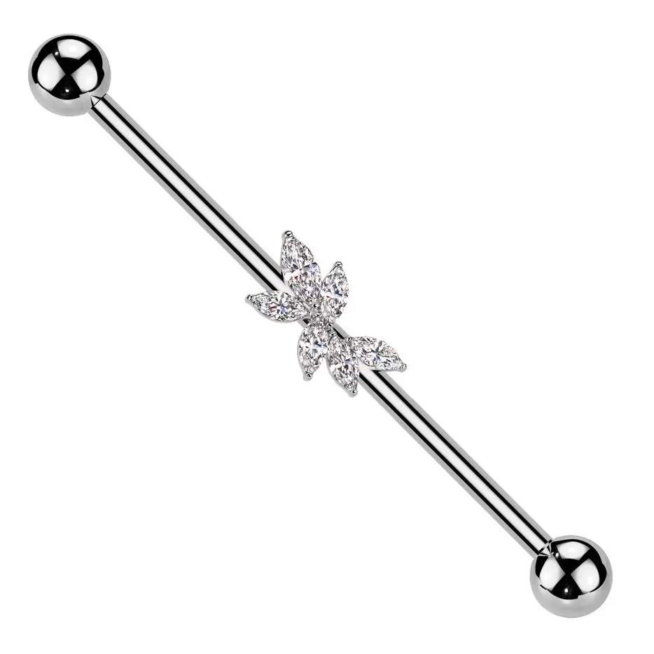 Industrial piercing se zirkony - ID01039