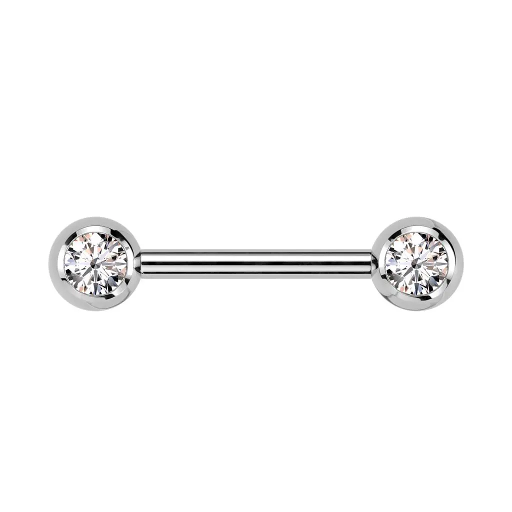 MARRE Piercing do bradavky TITAN, čiré zirkony - TIT1435-C