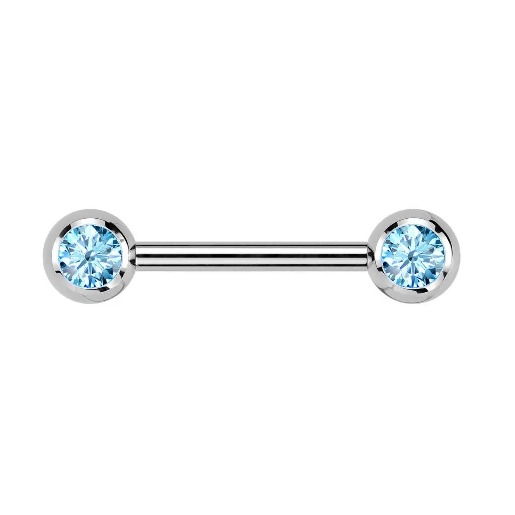 MARRE Piercing do bradavky TITAN, tyrkysové zirkony - TIT1435-Q