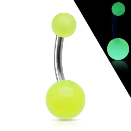 Fosforeskující piercing do pupíku - TITAN