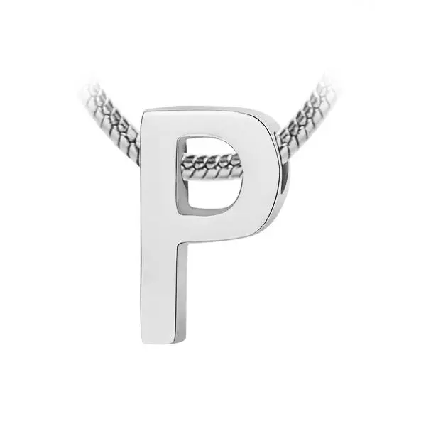 S4U Navlékací ocelový přívěsek iniciála - písmeno P - PP-1006-P