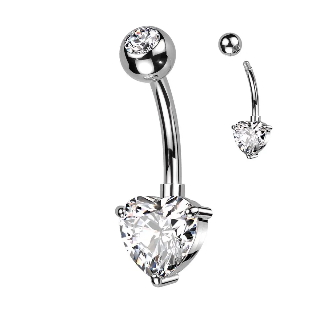 Piercing do pupíku se srdíčkem - TB004-C