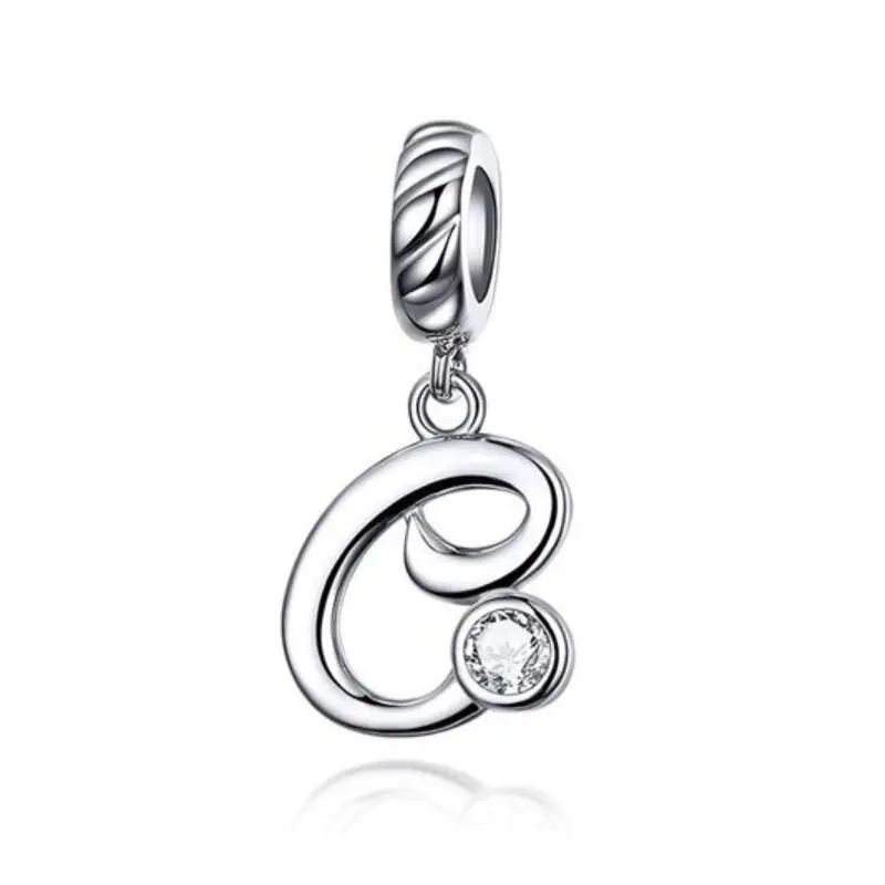 NUBIS Stříbrný přívěsek korálek na náramek - písmeno C - B0352-C