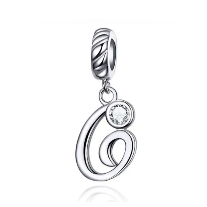 NUBIS Stříbrný přívěsek korálek na náramek - písmeno G - B0352-G