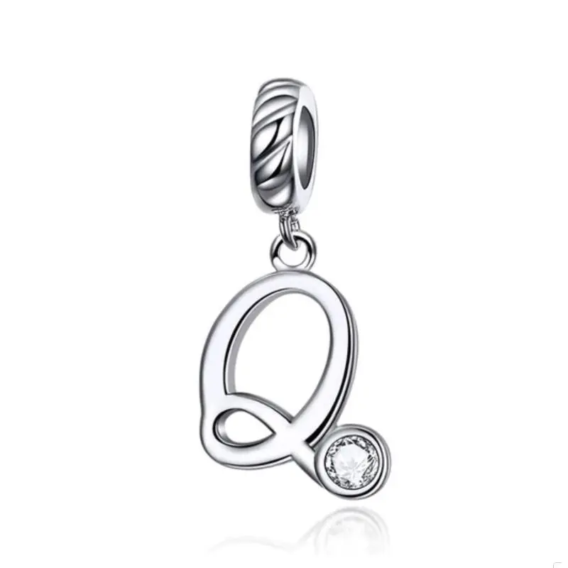 NUBIS Stříbrný přívěsek korálek na náramek - písmeno Q - B0352-Q