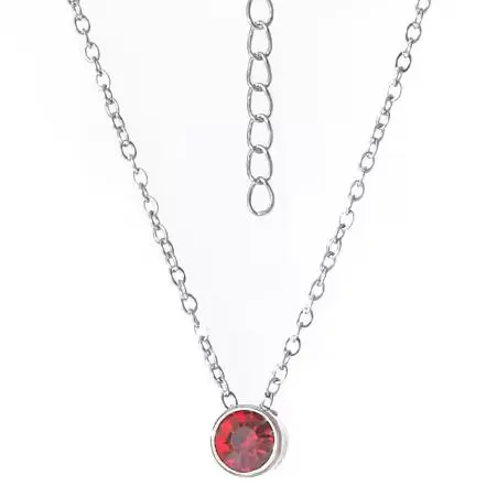 S4U Ocelový náhrdelník se červeným zirkonem - OPD0354-R