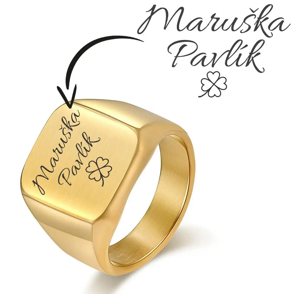 S4U Personalizovaný ocelový prsten (68) - OPR305GD-68
