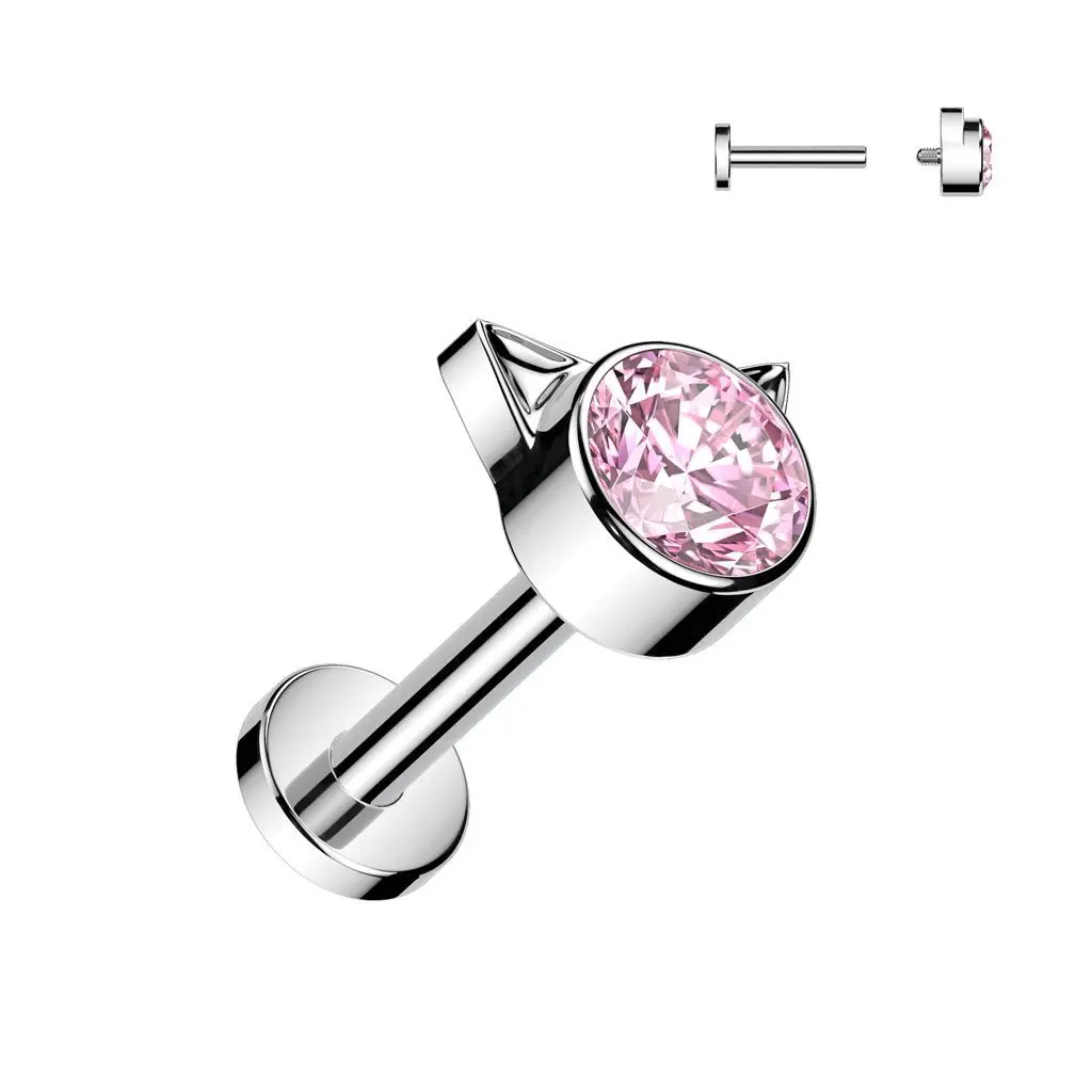 MARRE Piercing do brady titan Kitty (růžový 1,2 x 6 mm)