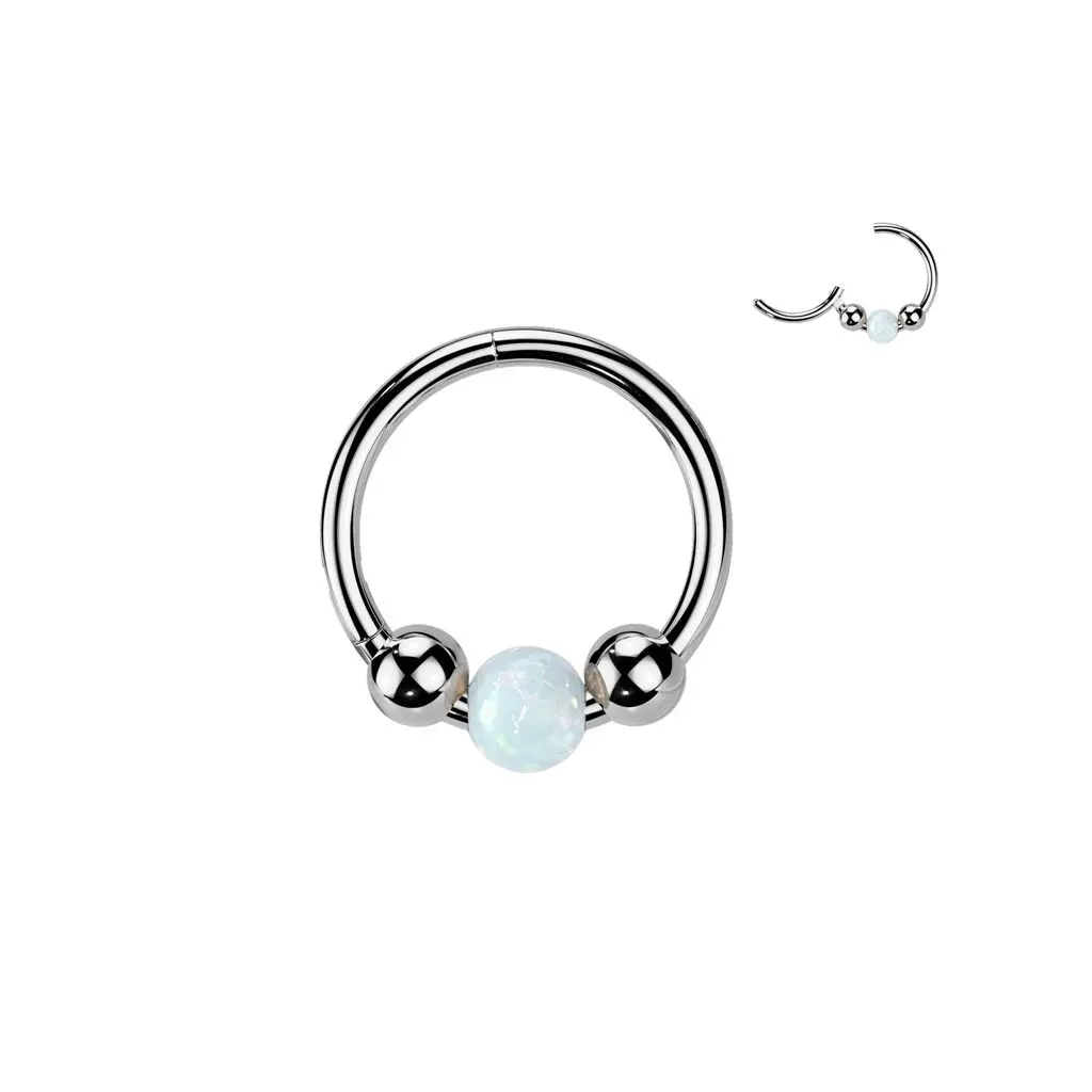 Piercing segment kruh s opálem TITAN - TIT1520-1008