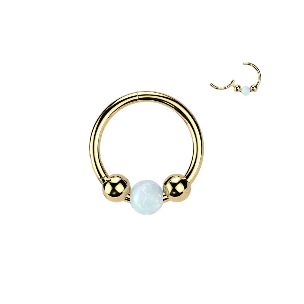 Piercing segment kruh s opálem TITAN - TIT1520-1008