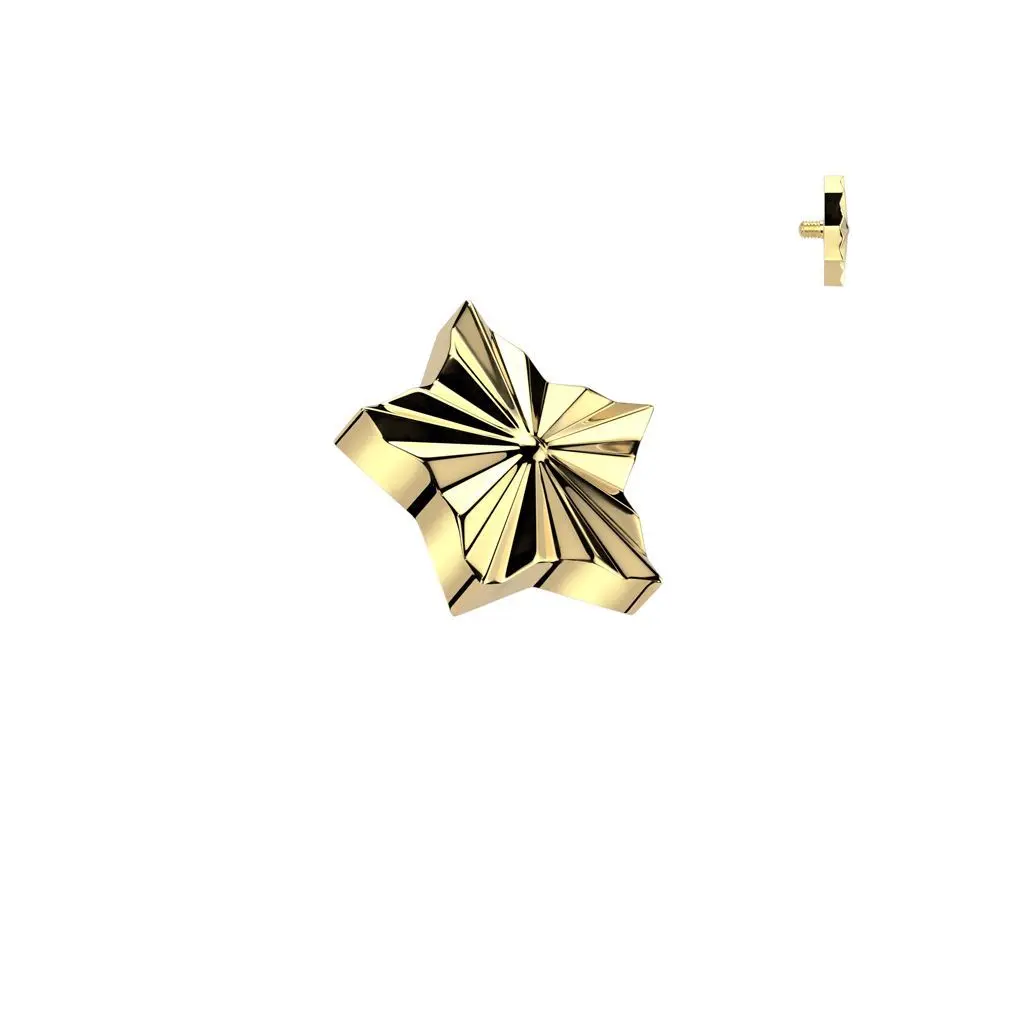 Náhradní zlacená ozdoba k dermálu TITAN, závit 1,6 mm - MD042