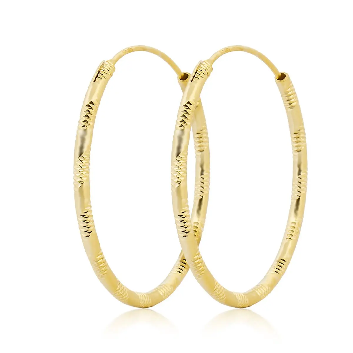NUBIS Zlacené stříbrné náušnice kruhy 30 mm - NB-3070-30