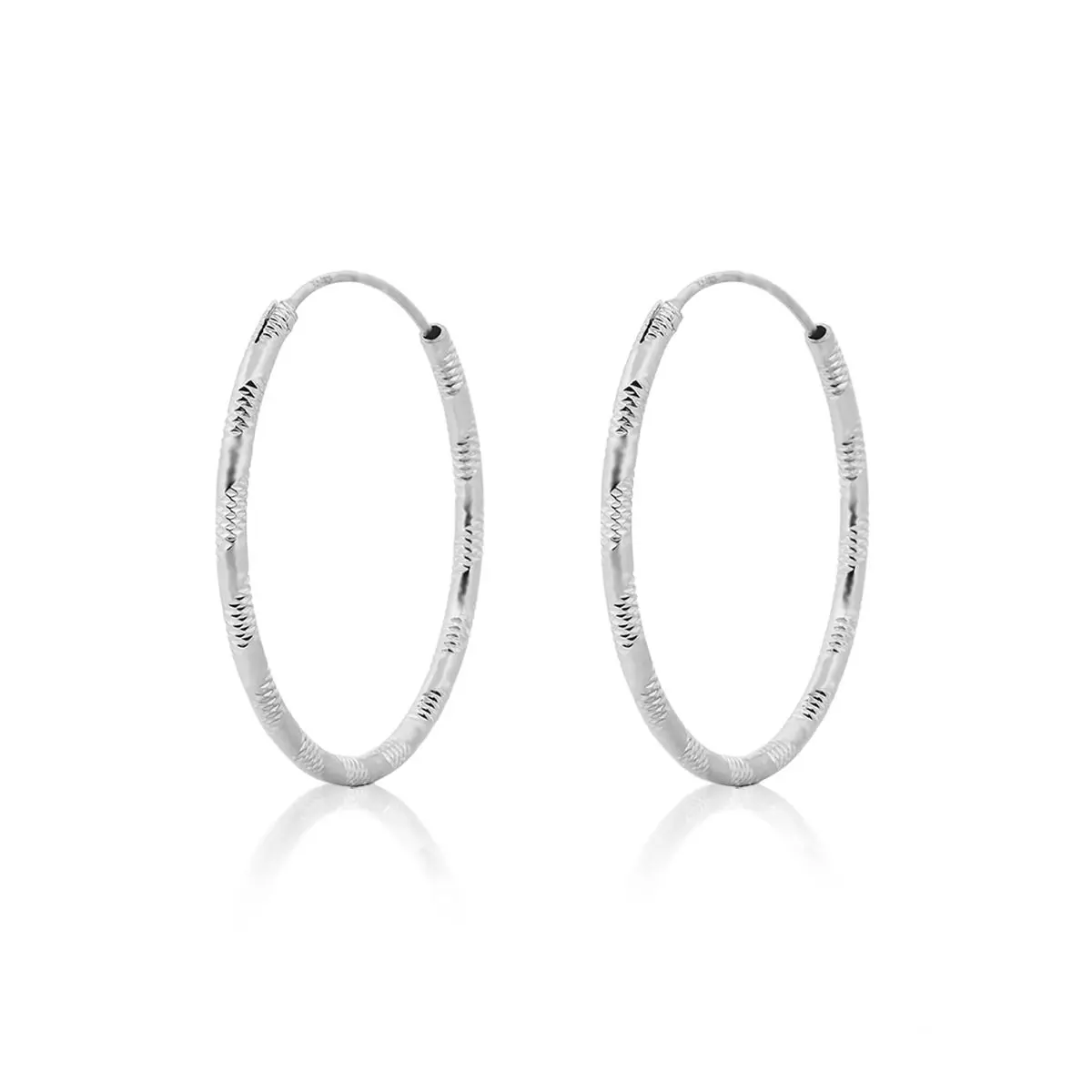 NUBIS Stříbrné náušnice kruhy 14 mm - NB-3069-14