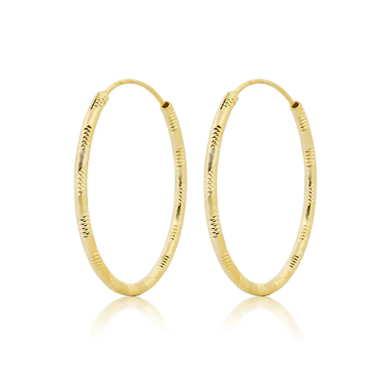 NUBIS Zlacené stříbrné náušnice kruhy 14 mm - NB-3070-14