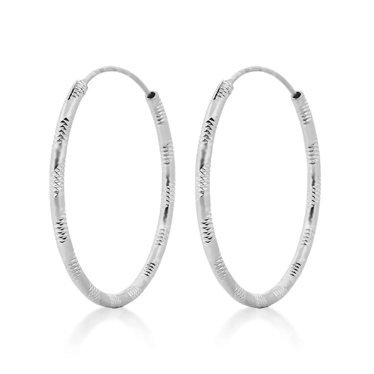 NUBIS Stříbrné náušnice kruhy 20 mm - NB-3069-20