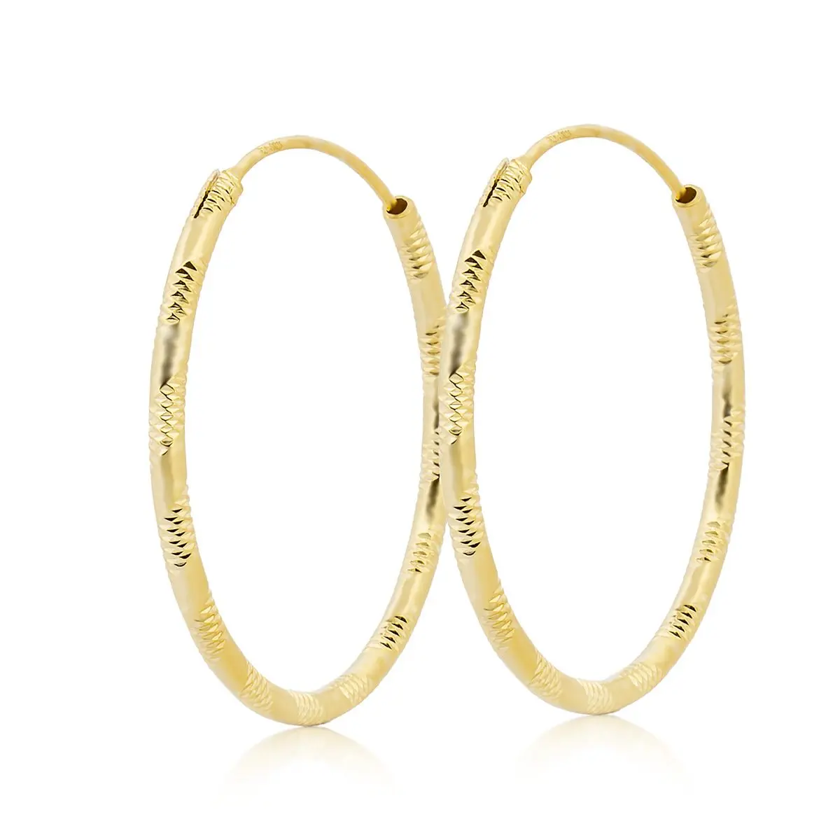NUBIS Zlacené stříbrné náušnice kruhy 18 mm - NB-3070-18