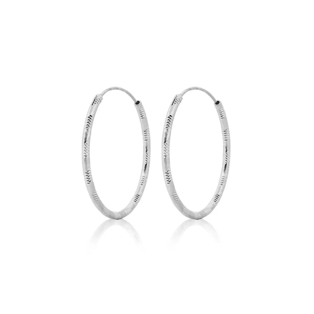 NUBIS Stříbrné náušnice kruhy 12 mm - NB-3069-12